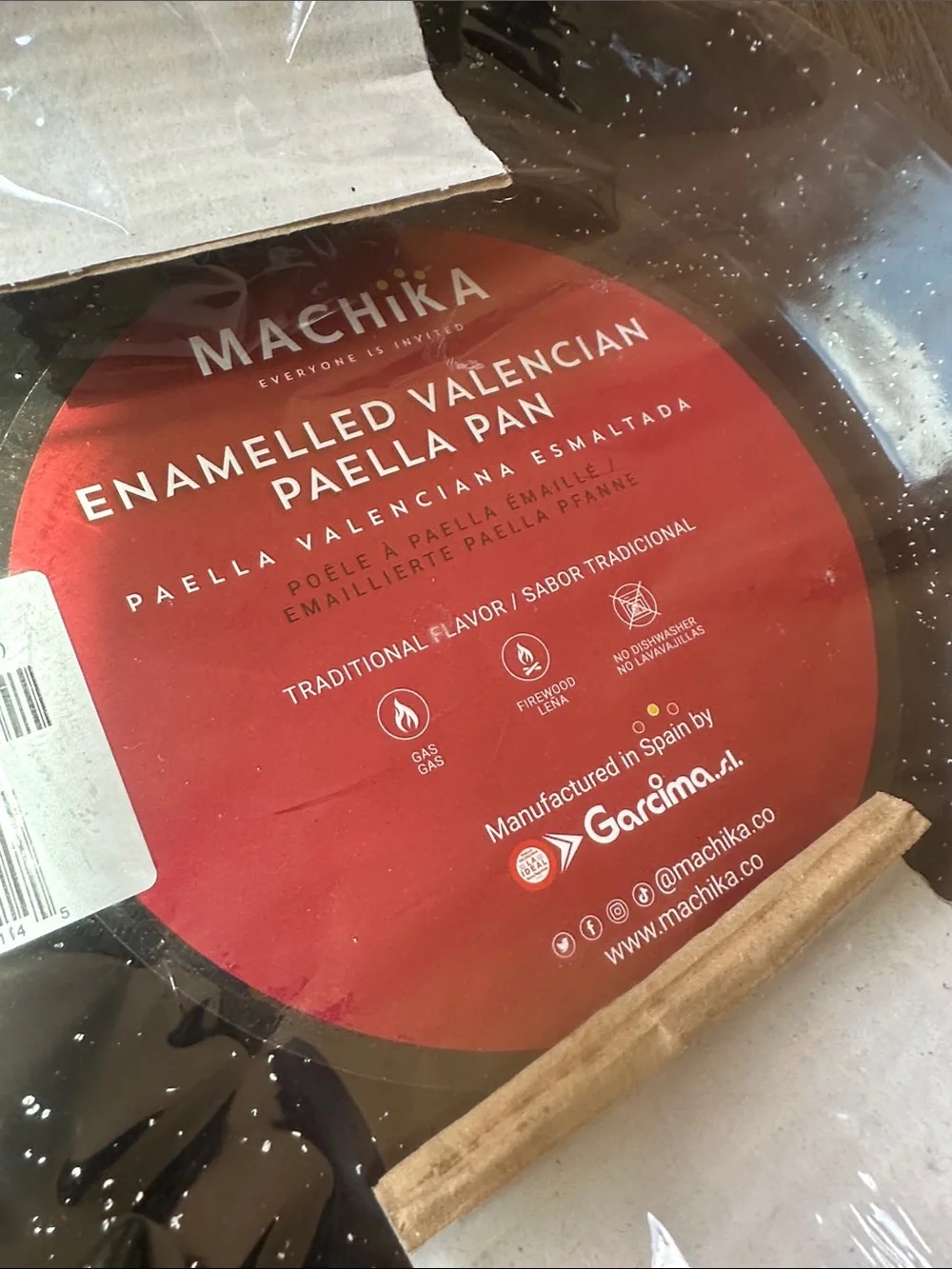 Enamelled Paella Pan - Black Speckled